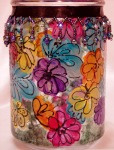 Mardi Gras Flower Fantasy- vase